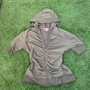 Vintage Y2K zip up hoodie with rouge detailing